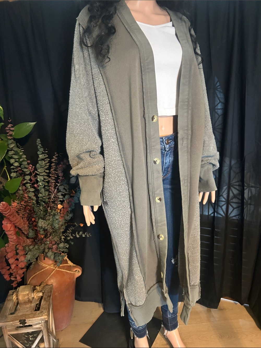 FREE PEOPLE HALF INSIDE OUT MUDI CARDIGAN M